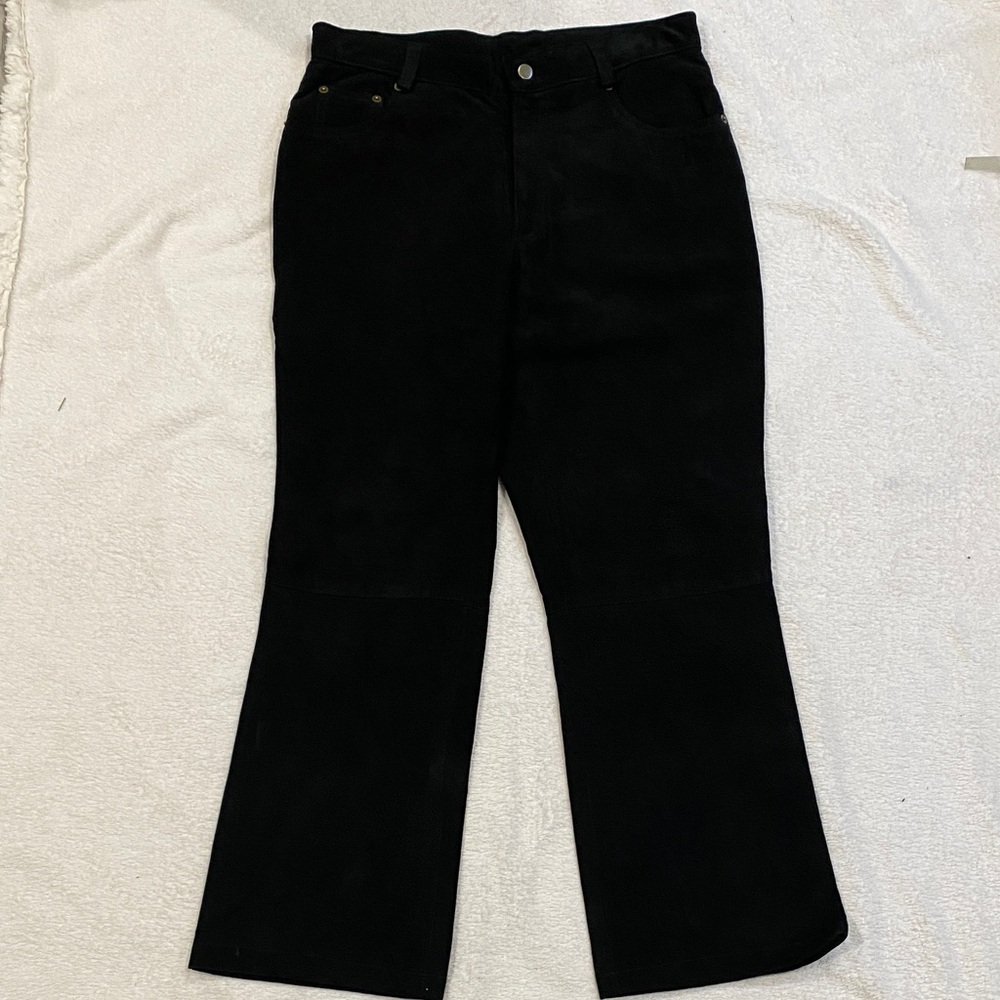 Accomplice black suede  wide-leg pants 15/16 vintage